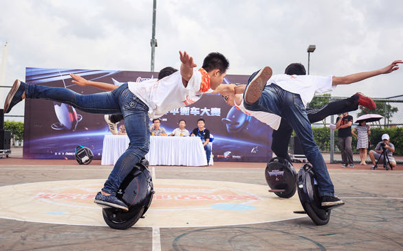 High tech electric unicycle